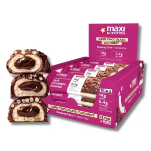 CREAMY CORE DARK CHOCOLATE COCONUT PROTEIN BARS